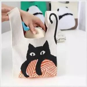 휴대용 동물 에코 캔버스 숄더 크로스백 손가방_25513188