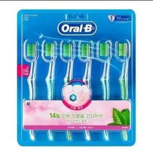 OralB 고탄력 초미세모 초소형헤드 그린티 칫솔 6개입_25561540