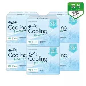 [깨끗한나라]순수한면 생리대 쿨링브리즈 대형 14P x 6팩