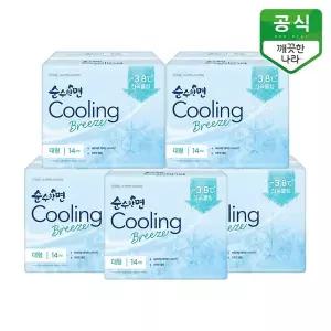 [깨끗한나라]순수한면 생리대 쿨링브리즈 대형 14P x 5팩