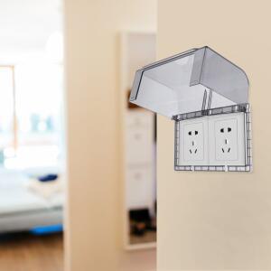 1PC 20.2x12x7.5cm 스티커 스타일 콘센트 커버 비바람에 견디는 이중 위치 두꺼운 전기 벽 조명 뚜껑