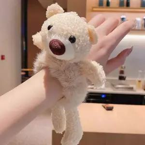 [골드스마일]곰돌이 곱창머리끈 퍼 헤어밴드 인형머리끈