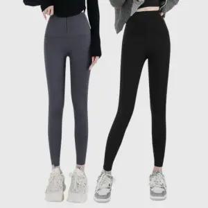 여성 힙업 필라테스 타이즈 후크 지퍼 기모 요가 레깅스