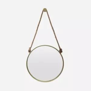 TBZ 스트랩 빈티지 인테리어 벽거울(60cm) (골드)