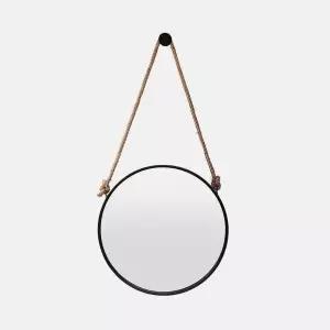 TBZ 스트랩 빈티지 인테리어 벽거울(60cm) (블랙)