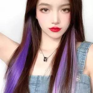 [골드스마일]포인트브릿지헤어피스퍼플부분가발