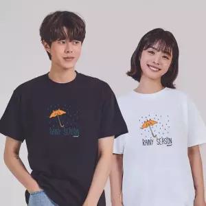 키밍 비오는날 우산 남성여름티셔츠 남자민소매 그래픽반팔티 단체반팔티 (W68C3DB)