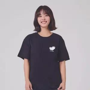키밍 야옹이 여성용반팔티 반팔라운드티 흰티셔츠 그래픽반팔티 단체반팔티 (W683C13)