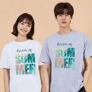 키밍 여름 야자수 U티 봄남친룩 오버후드 그래픽반팔티 단체반팔티 (W6A4D13)