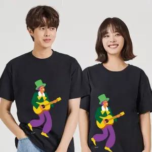 키밍 댄스 음악 기타 남성여름반팔티 커플반팔셔츠 그래픽반팔티 단체반팔티 (W6A4D20)