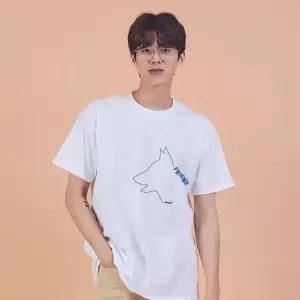 고품질 키밍 친구 개 반팔셔츠 흰색면티 오버핏셔츠 그래픽반팔티 단체반팔티 (W6B6656)
