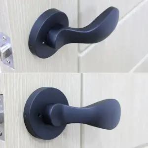 고품질 몽돌 블랙 방문손잡이 인테리어 손잡이 리폼 DIY 문 리폼 (W6C6509)