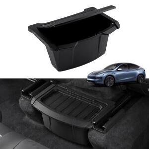 Tesla Model Y Juniper 2025 2026용 ZTGPMP 후방 센터 콘솔 정리함, 미끄럼 방지 뚜껑이 있는 쓰레기통 아래 뒷좌석 보관함, 새로운 인테리어 액세서리