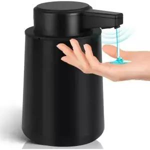 자동 비누 디스펜서 9oz 플라스틱 블랙 3단계 조절 가능 모던 충전식 전기 스마트
