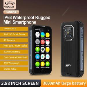 SERVO TANK500 4G PTT 스마트폰 안드로이드 12 6+128GB 듀얼 카메라 5MP+13MP 3.88인치 디스플레이 IP68 방