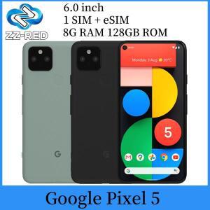 구글 픽셀 5 5G 램, 8GB 롬, 128GB 정품 스마트폰, 6.0 인치 NFC 옥타코어, 스냅드래곤 765G, 잠금 해제 휴