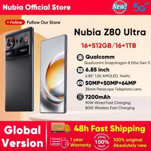 2025년 신형 누비아 Z80 울트라 5G 스마트폰 글로벌 버전 스냅드래곤 8 엘리트 5세대 7200mAh 6.85인치 144