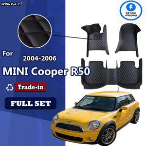 맞춤형 자동차 바닥 매트, 미니 쿠퍼 R50 2004 2005 2006, 자동차 럭셔리 가죽, 남녀공용 풀 커버리지