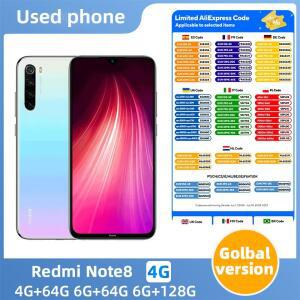 Redmi note 8 안드로이드 4G 언락 128GB 6.3인치 48MP 카메라 4000mAh 배터리 중고 휴대폰