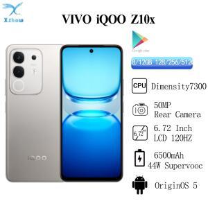 새로운 VIVO IQOO Z10x 크기 7300 기존 6500mAh 44W SuperVOOC 6.72 인치 LCD 120Hz 50MP 후면 카메라 OTA