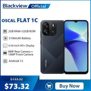 Blackview OSCAL FLAT 1C 휴대폰 안드로이드 13, 2GB 32GB 저렴한 6.65인치 스마트폰, 4700mAh 배터리 휴대