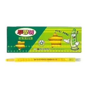 [셀러에이드]낱개 색상 색연필 노랑 12본 세트 어린이 문구용품 채점용 필기구