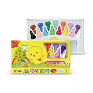 [셀러에이드]유아 색연필 어린이 미술도구 15색 크레용 세트