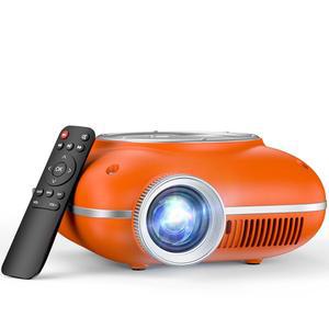 홈시어터용 양방향 블루투스 휴대용 프로젝터, 실내/외용 1080P 지원, HDMI, USB, 노트북, TV 스틱(오렌지) 호환 HOMPOW 미니 프로젝터