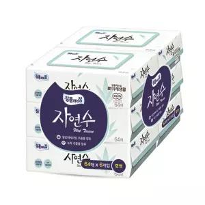 (미래생활) 물티슈 자연수 (64매X6입)순한 저자극 보습효과 휴대용 향균 아이깨끗 사랑가득한 순한 소프트