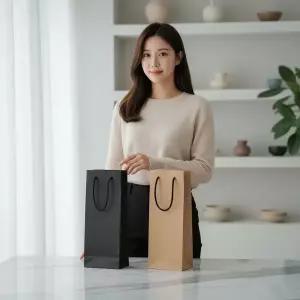 [셀러에이드]와인 선물용 종이백 고급 쇼핑백 와인병 가방 와인색 포장지 봉투
