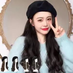 [하프클럽/]베레모 여자 탈부착 모자형 헤어소품 가발 파티