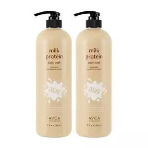 아브카 밀크 단백질 산양유 바디워시 파우더향 1000ml 1+1 (총 2개)