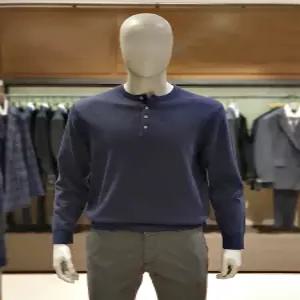 킨록by킨록앤더슨 킨록 S/S 면 캐시미어 헨리넥 버튼 니트 네이비 (JW16)