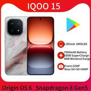 오리지널 IQOO 15 6.85인치 AMOLED 144Hz 화면 7000mAh 배터리 100W 슈퍼차지 오리진 OS6 50MP 메인 카메라