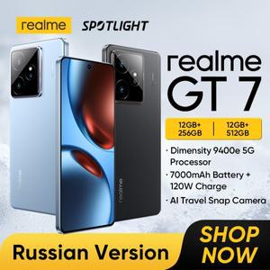 [월드 프리미어] realme GT 7 5G 스마트폰 디멘시티 9400e 칩셋 7000mAh 배터리 120W 충전 6.78인치 1.5K A