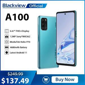 Blackview A100 Helio P70 안드로이드 11 스마트 폰 6GB + 128GB 6.67 
