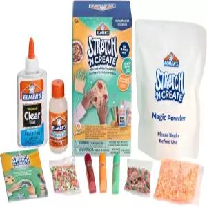 엘머의 스트레치 N Create Dough Kit 3가지 플레이 방법 스낵 쉑 키트 9 카운트 생일 파티 선물 학교 교실