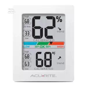 온도 게이지 및 습도 있는 AcuRite 습도계 실내 디지털 온도계 편안 척도 3 x 2.5 인치 흰색 01083M
