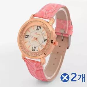 TBZ 비즈테두리 넬슈 가죽 손목시계-핑크x2개 손목코디 베이직코디 손목포인트