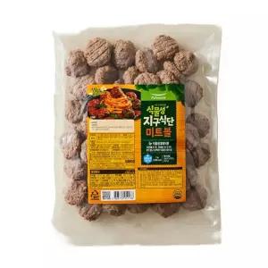 풀무원지구식단 미트볼 함박스테이크 술안주 밥반찬 떡갈비 1kg