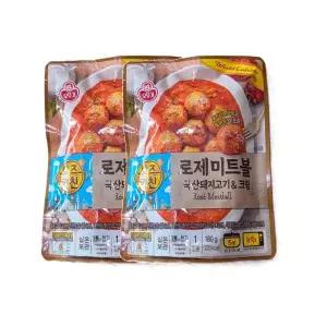 오뚜기 간편식 팬트리 오즈키친 로제미트볼 즉석밥 자취 180g 2개 1세트