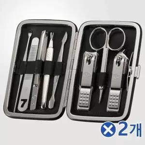 [하프클럽/]TBZ 고급 네일케어 인조가죽 손톱깎이세트-블랙x2개
