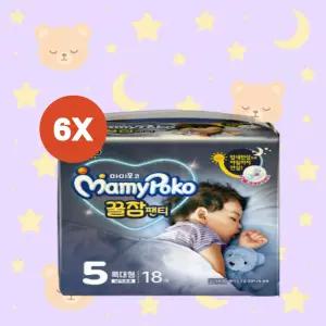 마미포코 꿀잠팬티 밤 기저귀 특대형 18P(공용) X 6개