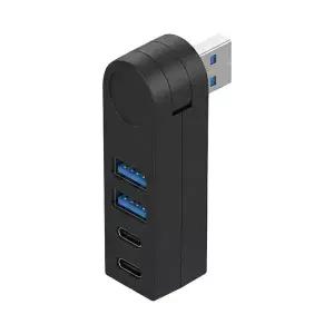 [골드스마일]USB 4포트 허브 C타입 A타입 360도 회전 무선 마우스 키보드 게임기