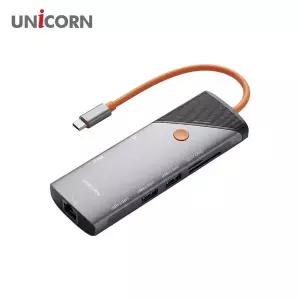 유니콘 8IN1 기가LAN/HDMI USB멀티허브 4K미러링 카드리더 TCH-L80