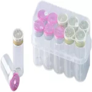 냉장고용 스태커블 10 슬롯 바이알 정리함 10mL 펩타이드용 투명 보관 케이스 인슐린 및 GLP-1 공간 절약