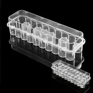 냉장고용 1pcs 펩타이드 케이스 24개 슬롯 3mL 바이알 홀더 최대 16mm x 38mmH 인슐린/펩타이드용 클릭