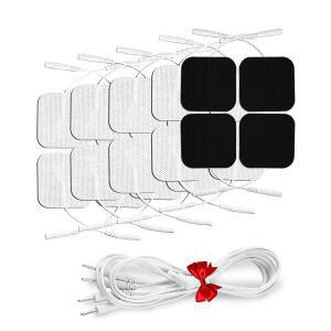무료 1/4 와이어 케이블이 있는 TENES 유닛 전극 패드(20PCS) - 근육 자극기용 범용 2x2 교체 패드 7000/3000, AUVON, 벨리푸, AVCOO, 네오카본, 텐커와 호환 가능