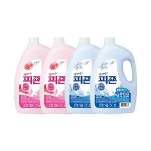피죤 섬유유연제 용기 핑크로즈 3.1L, 2개 + 블루비앙카 3.1L, 2개