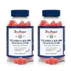 닥터브라이언 비타민C&D 3000mg 복숭아맛 100구미, 2개